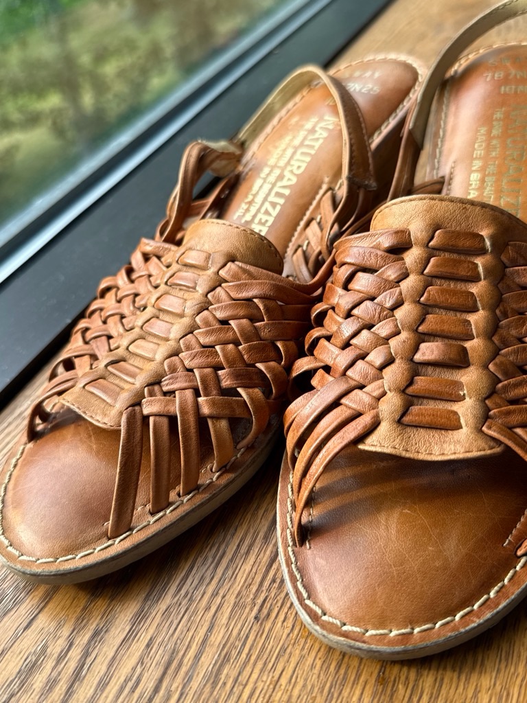 Vintage Naturalizer Woven Leather Huarache Slingback Sandals Size 10n